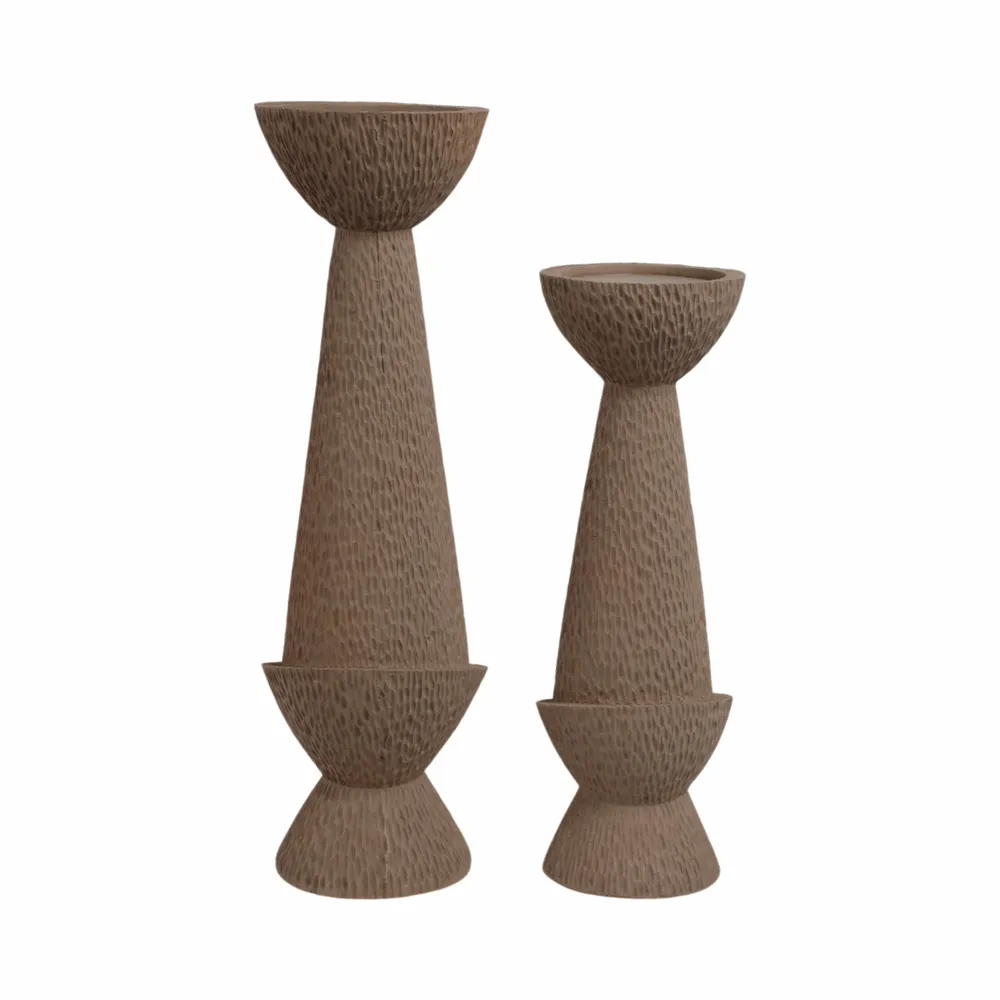 VALECLIFF SET OF 2 TAN CANDLE HOLDER 20 (IN)