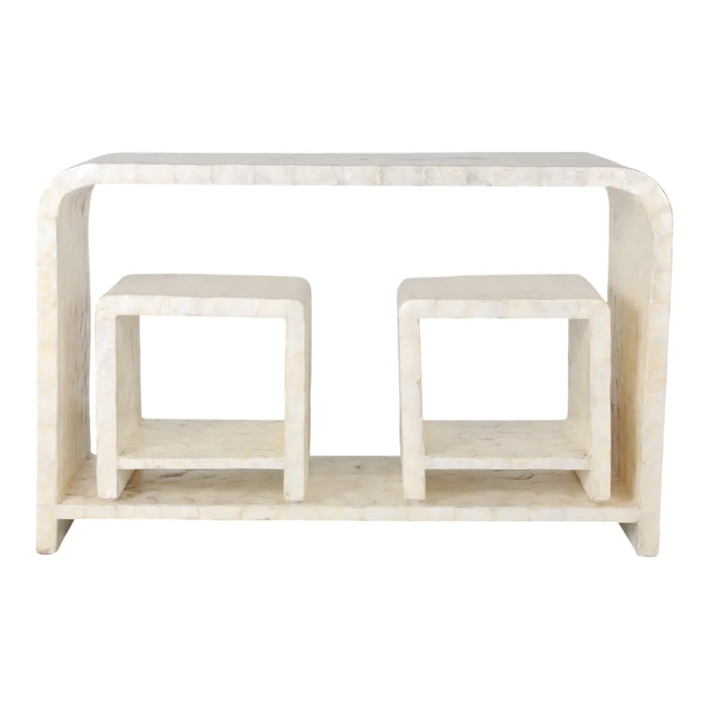 DERMOTHOLM SET OF 3 IVORY CONSOLES 47 (IN)