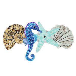 24" MOSAIC SEA CREATURES WALL ART 1