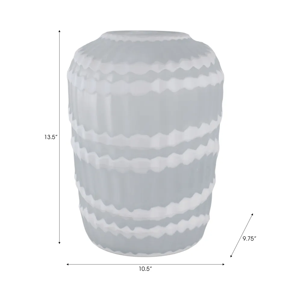 AXELBURN WHITE GLASS VASE 14 (IN)