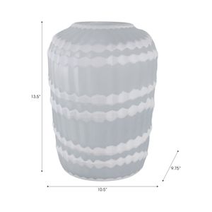 AXELBURN WHITE GLASS VASE 14 (IN) 9