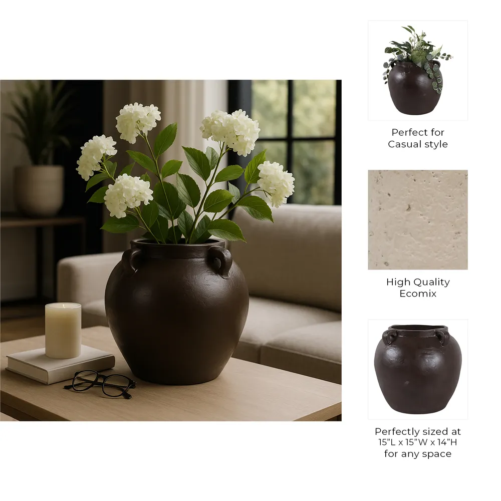 HARLEMRUN BROWN VASE 14 (IN)