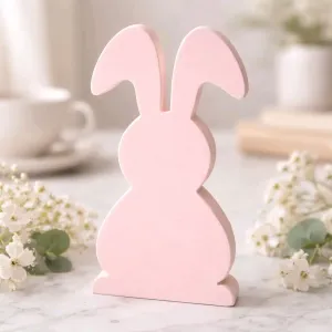 Pink Wooden Bunny 7x3in 1