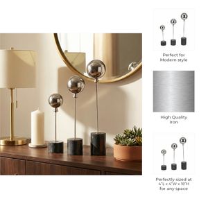 RAFESTONE SET OF 3 SILVER DECOR 18 (IN) 9