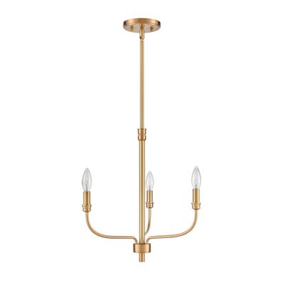 Newland 17″ Wide 3-Light Chandelier - Satin Brass