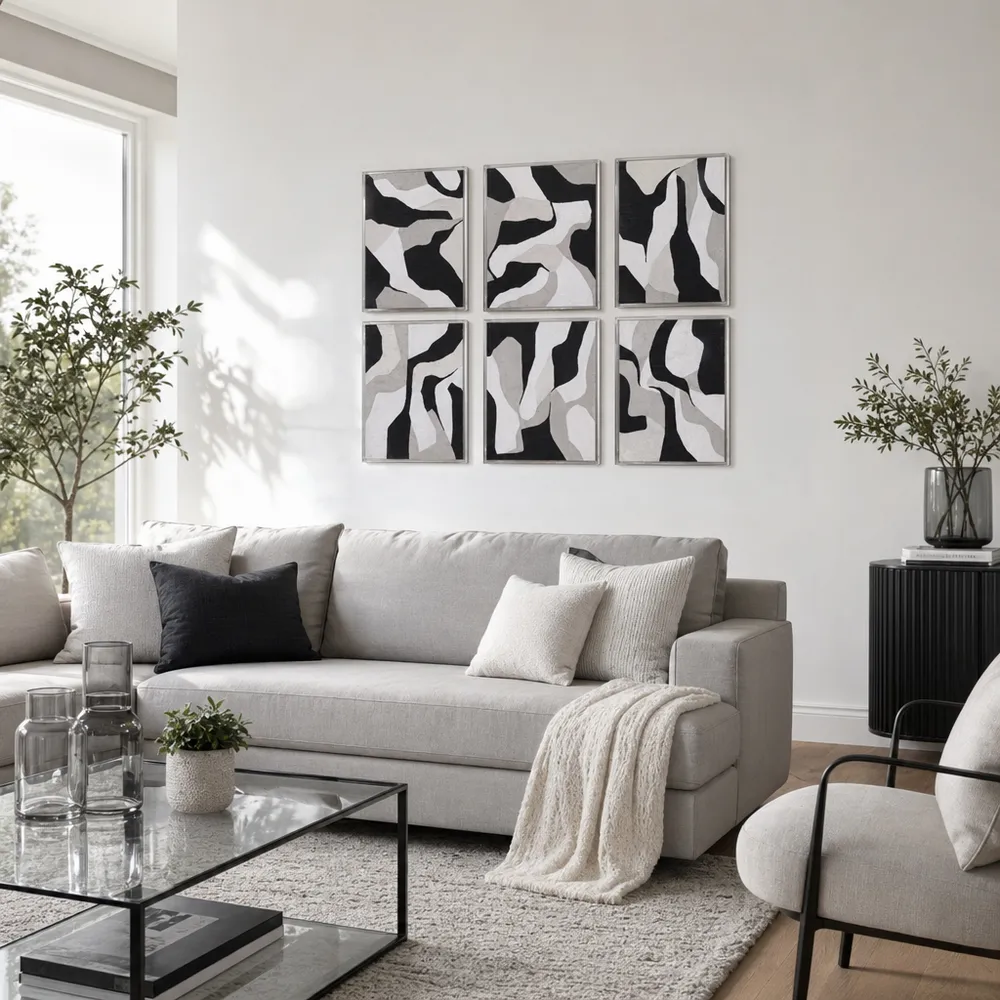 FORRESTHOLM SET OF 6 BLACK ART 20 (IN)