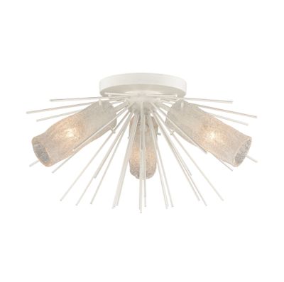 Sea Urchin 20″ Wide 3-Light Semi Flush Mount - White Coral