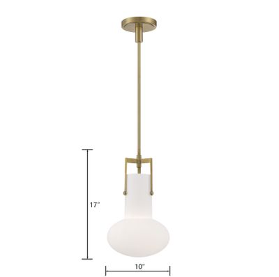 Izel 10″ Wide 1-Light Pendant - Antique Brass