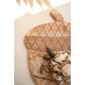 Acacia Wood and Marble Acorn Serving Board 2