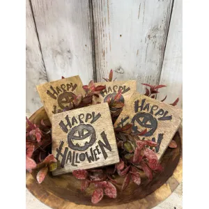 Happy Halloween Coasters 4in Set Of 4 1