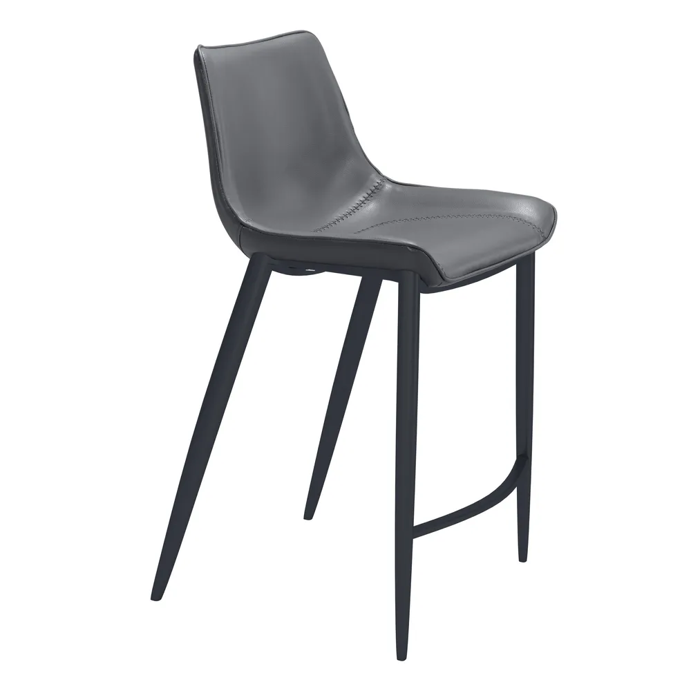 Magnus Counter Stool Dark Gray & Black