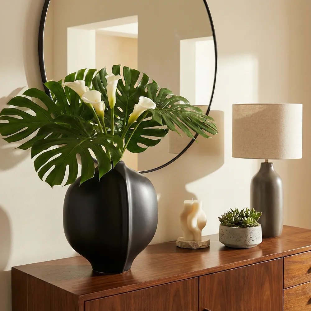 HAYESWOOD BLACK VASE 12 (IN)
