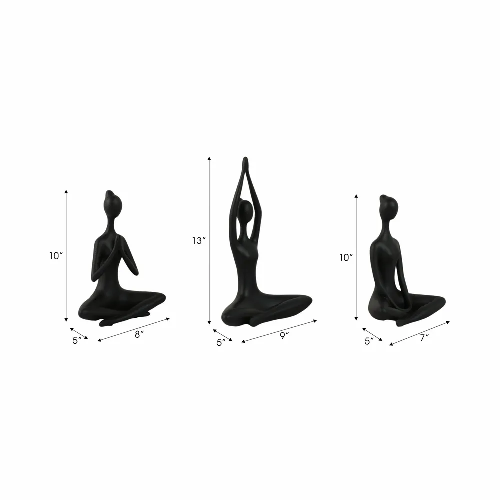 HUNTERHAM SET OF 3 BLACK DECOR 10 (IN)