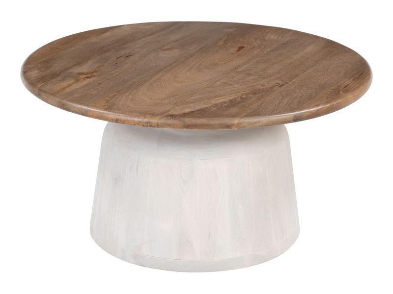 Goblet Coffee Table Brown & White 3