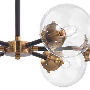 Boudreaux 28'' Wide 6-Light Chandelier - Matte Black with Antique Gold 3