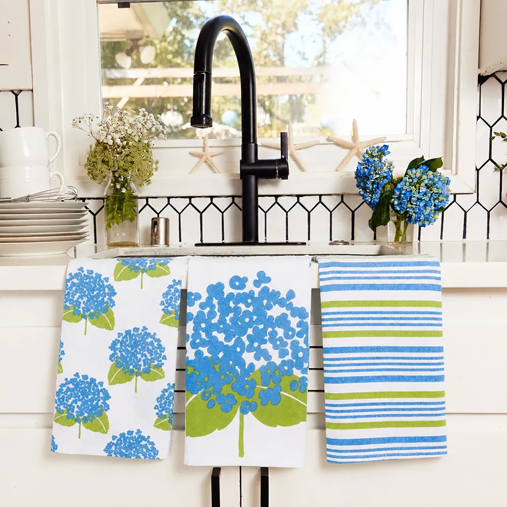 Hydrangea Cotton Kitchen Towel (Set Of 3)