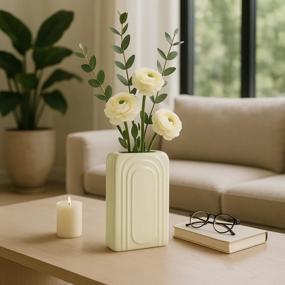 GRAYDONTON WHITE VASE 7 (IN)