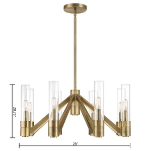 Rohe 28'' Wide 8-Light Chandelier - Aged Brass 2