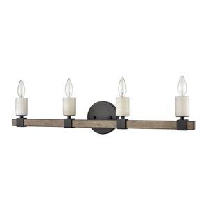 Stone Manor 30'' Wide 4-Light Vanity Light - Matte Black 2