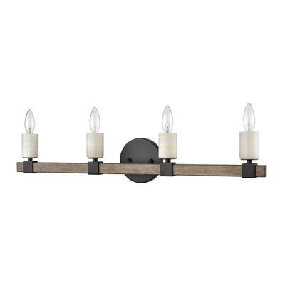 Stone Manor 30″ Wide 4-Light Vanity Light - Matte Black