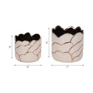 BRIGHTONROSE SET OF 2 IVORY PLANTER 7 (IN) 9