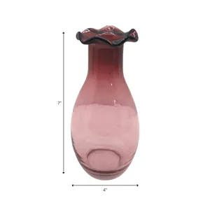 FOLEYWELL PINK GLASS VASE 7 (IN) 10