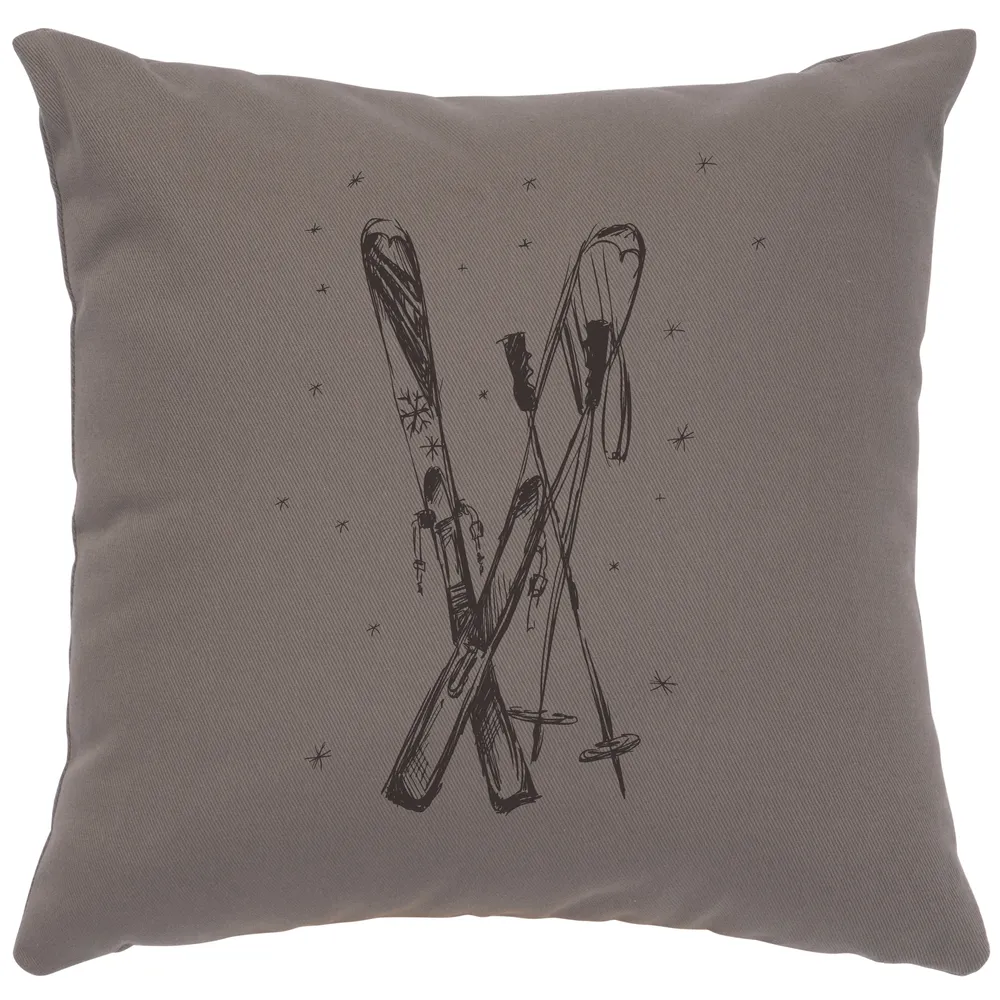 Image Pillow - Ski's - Cotton Chrome