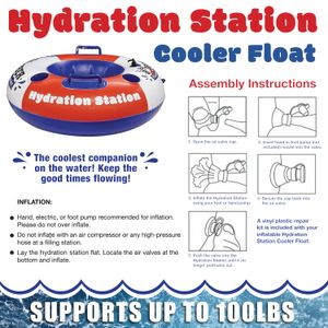 Hydration Station - Inflatable Tube w/ 4 Cup Holders -Packaged 4