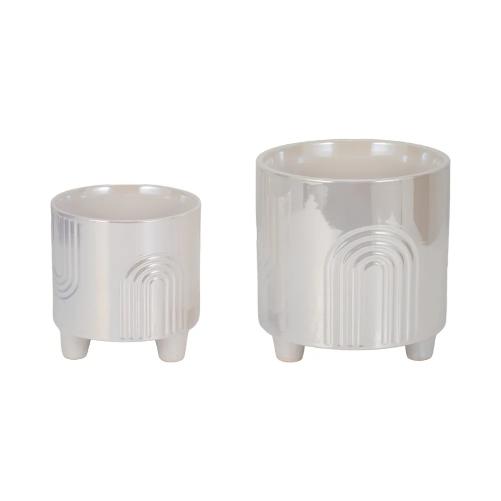 JASPERWAY SET OF 2 IVORY PLANTER 8 (IN)