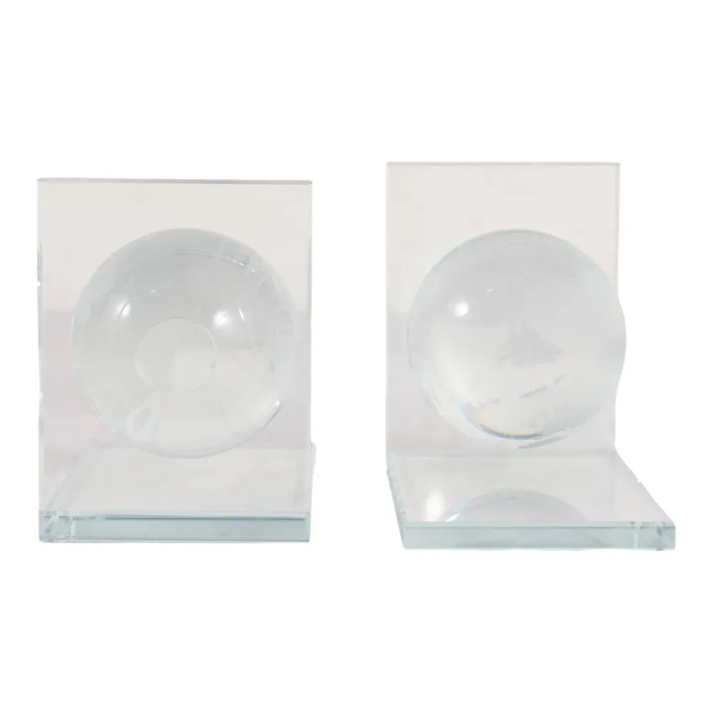 HASTINGSLAKE SET OF 2 CLEAR BOOKENDS 6 (IN)