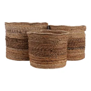 KIPWELL SET OF 3 BROWN BASKETS 13 (IN) 6