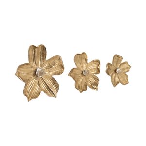 CHESTERROSE SET OF 3 GOLD WALL FLOWERS 4 (IN) 4