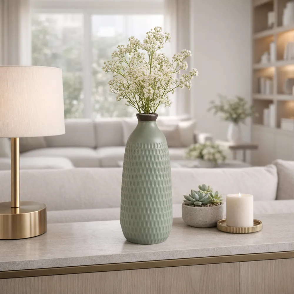 HOLLIS GREEN VASE 16 (IN)