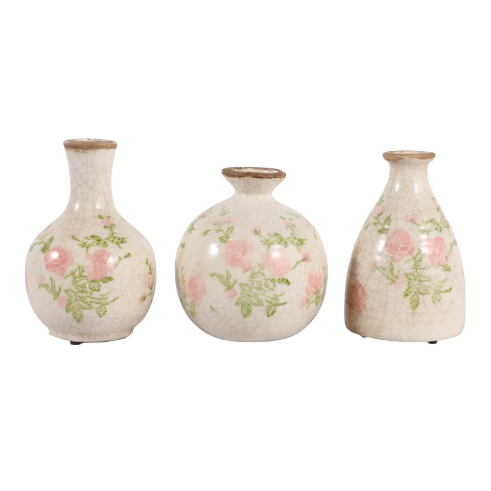 DAMIENLEY SET OF 3 PINK VASES 6 (IN)