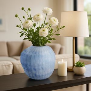 KIRBYWAY BLUE GLASS VASE 11 (IN) 2