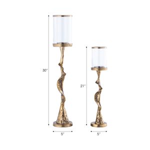 GARNETTMORE SET OF 2 GOLD CANDLE HOLDER 30 (IN) 9