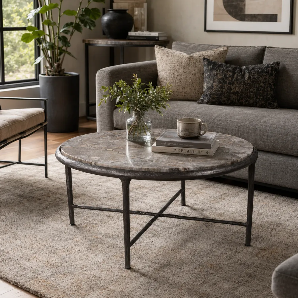 NORASTONE SILVER COFFEE TABLE 17 (IN)