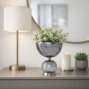ASPENSIDE GRAY GLASS VASE 11 (IN) 10