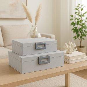HAMMONDRIDGE SET OF 2 WHITE BOXES 5 (IN) 12
