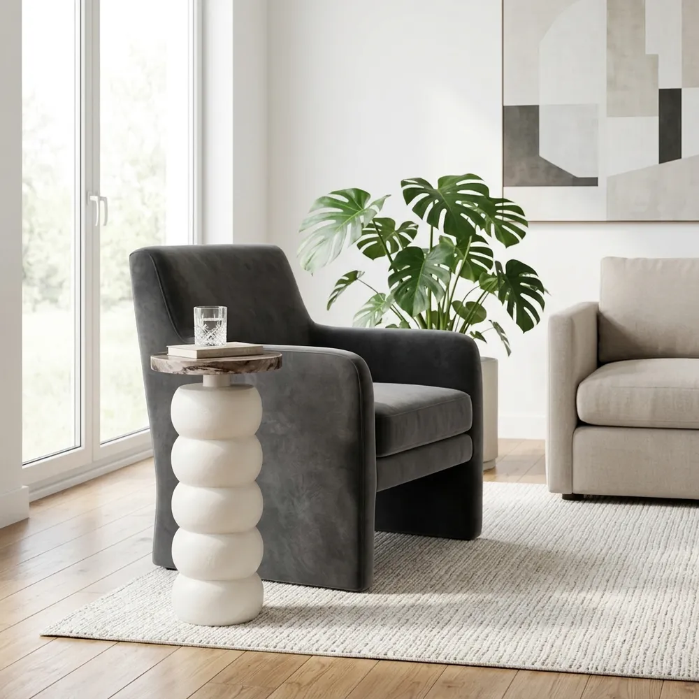 HARLEYHAVEN WHITE ACCENT TABLE 22 (IN)