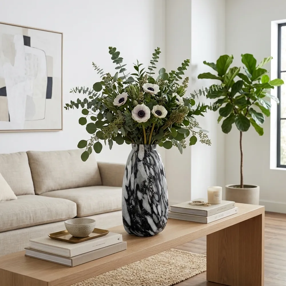 GAIGEMILL BLACK GLASS VASE 16 (IN)