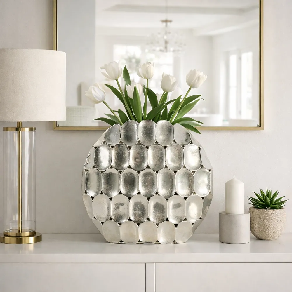 EDWINCREST SILVER VASE 17 (IN)