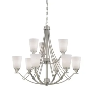Wright 33'' Wide 9-Light Chandelier - Matte Nickel 1