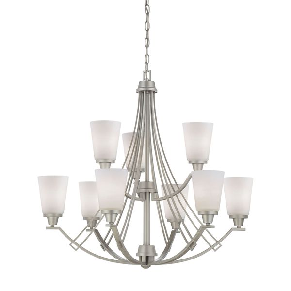 Wright 33'' Wide 9-Light Chandelier - Matte Nickel