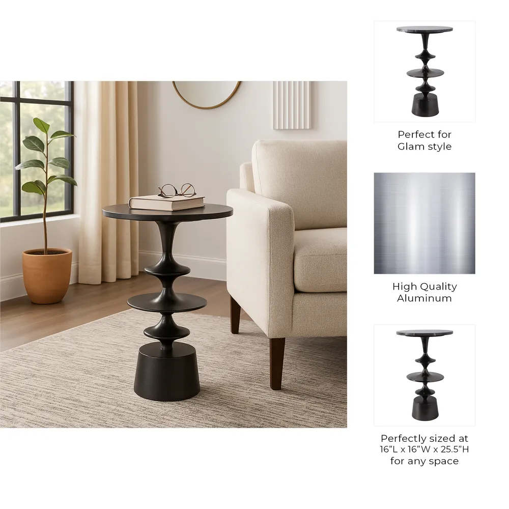BRONSONHAM BLACK TABLE 26 (IN)