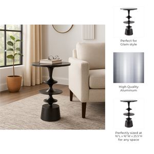BRONSONHAM BLACK TABLE 26 (IN) 10