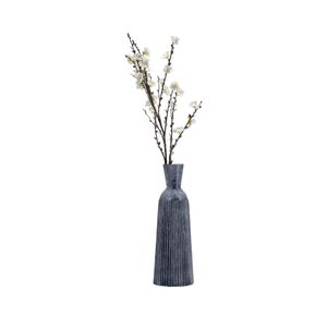 16", GROOVED GLASS VASE, BLUE 4