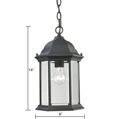 Spring Lake 8'' Wide 1-Light Outdoor Pendant - Matte Textured Black