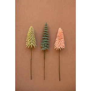 Mini Bottle Brush Trees on a Stem / Yellow 3