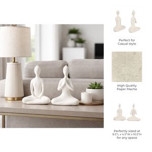 HAMMONDWAY SET OF 2 WHITE DECOR 11 (IN) 10